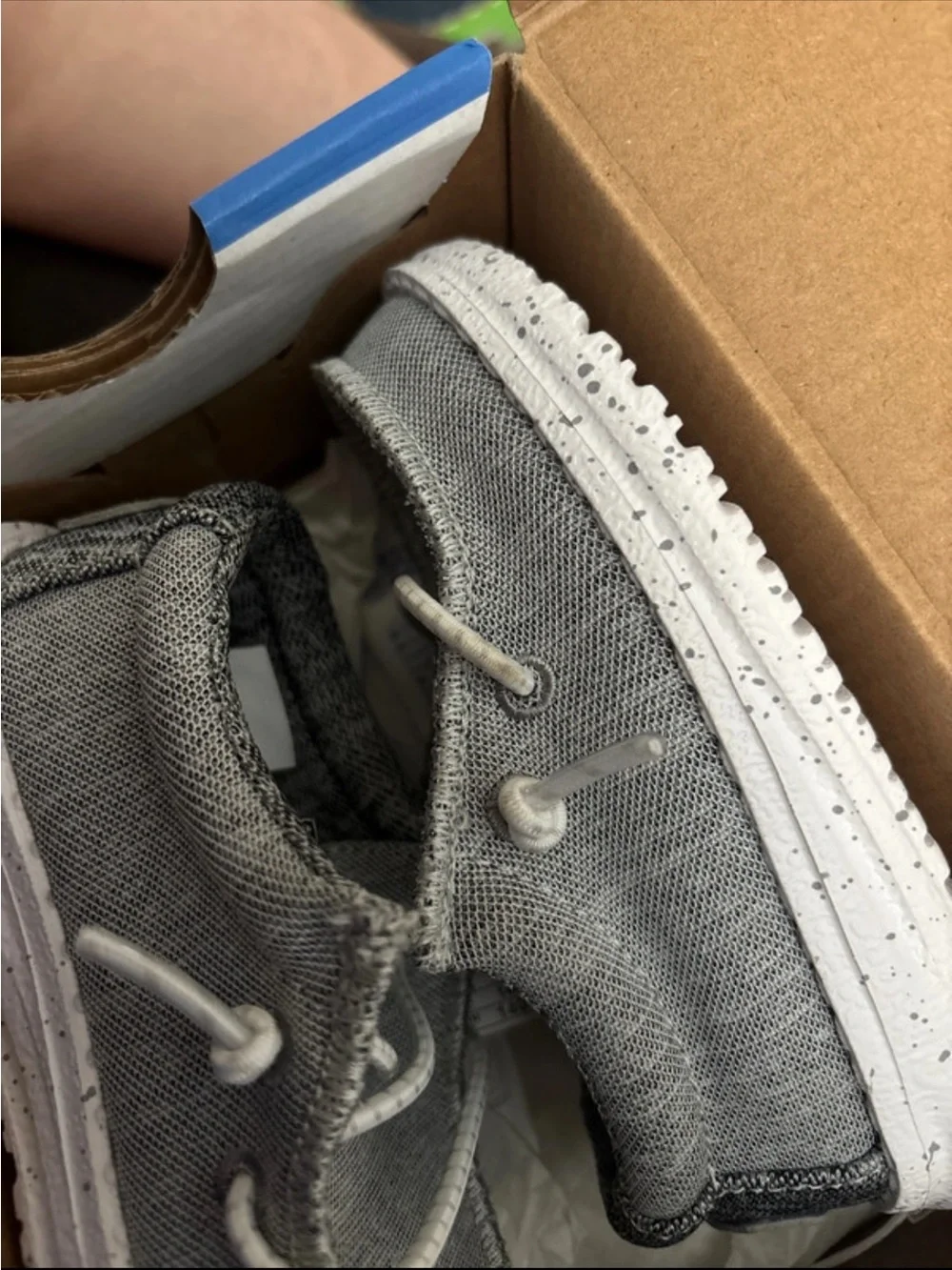 Hey Dude Kids Grey Knit Slip-On Sneakers